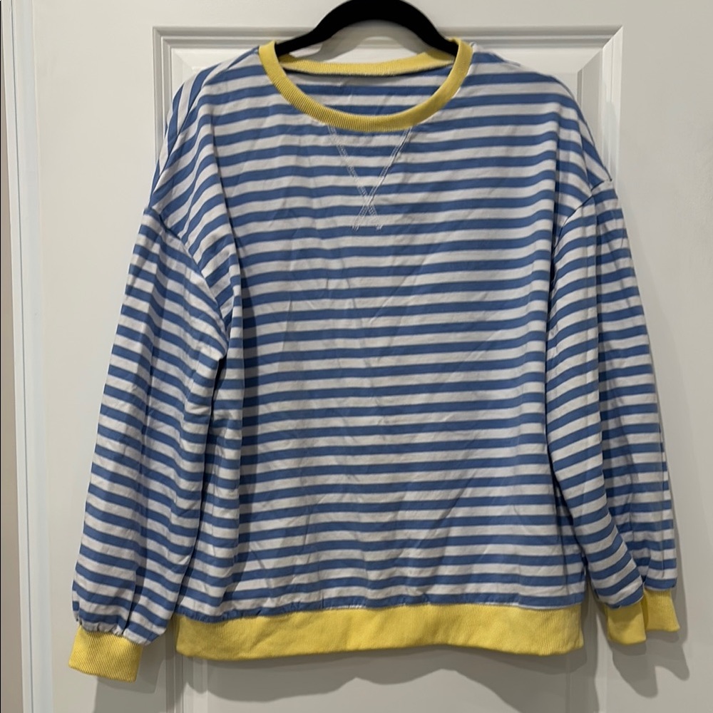 Striped Blue and Yellow Men's Sweater
